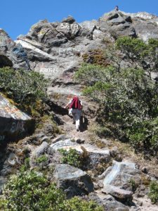 Climbing part of the trail of baru volcano